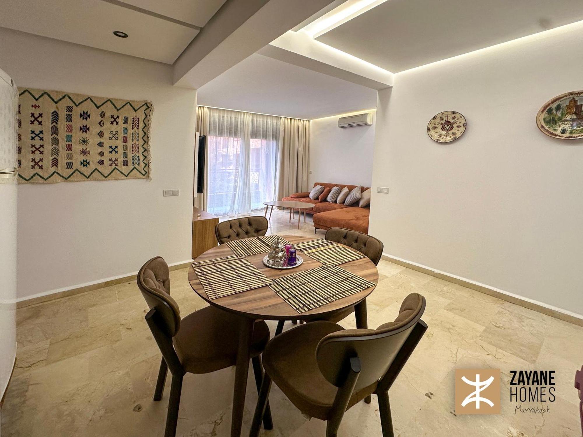 Premium Amazigh 2Br Flat - Balcony & Pool Access Apartment Marrakesh Exterior photo
