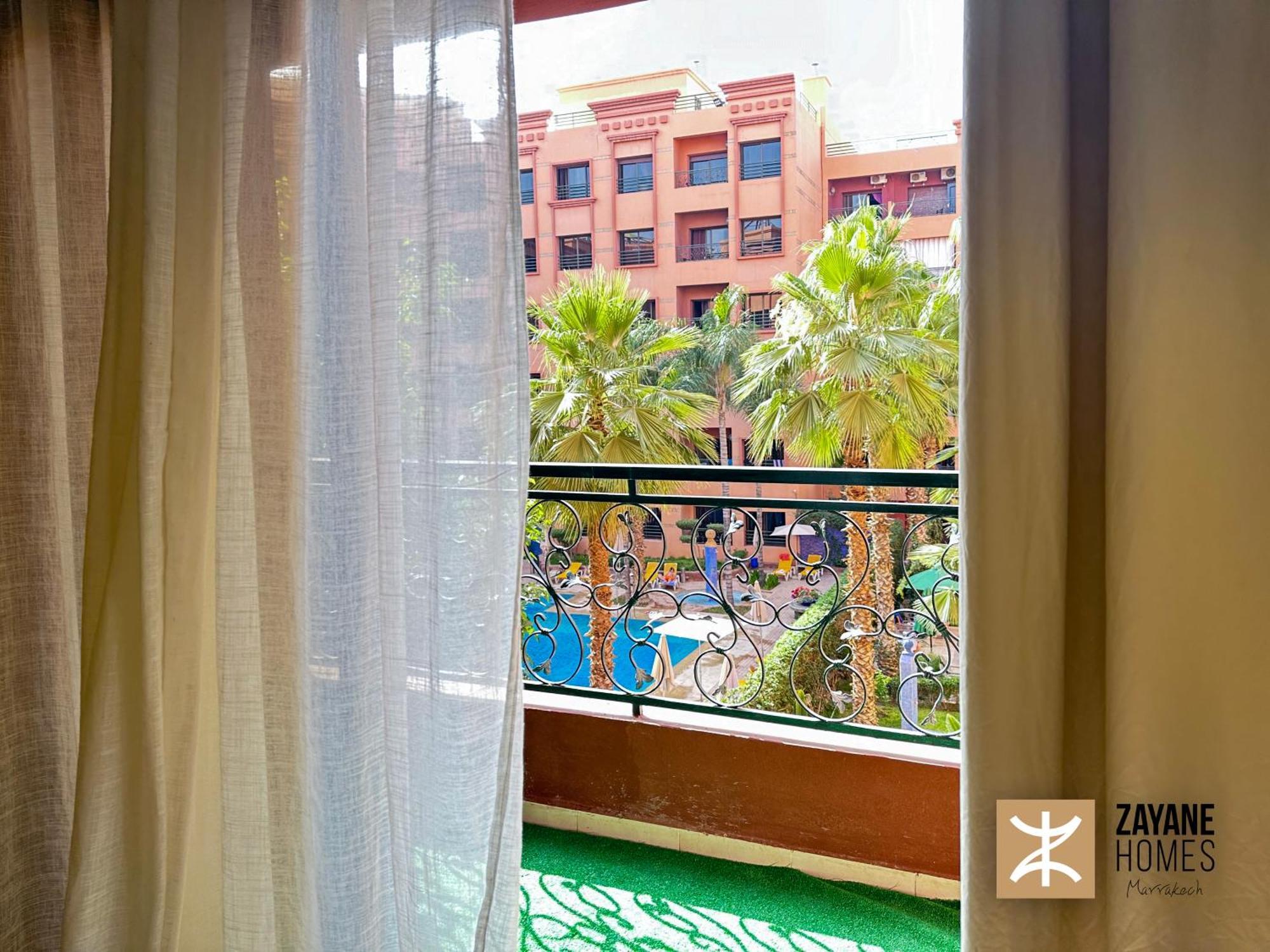 Premium Amazigh 2Br Flat - Balcony & Pool Access Apartment Marrakesh Exterior photo