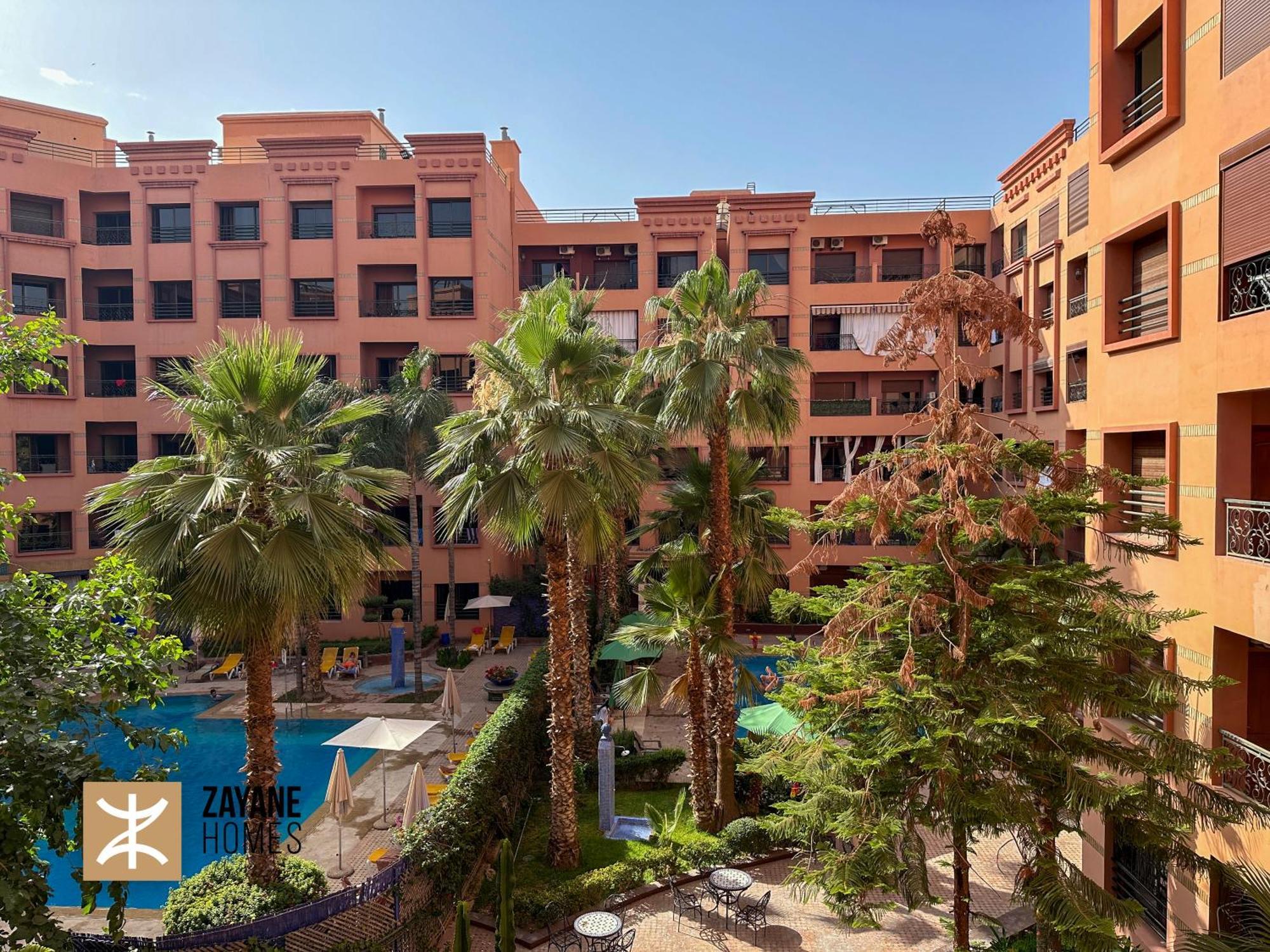 Premium Amazigh 2Br Flat - Balcony & Pool Access Apartment Marrakesh Exterior photo