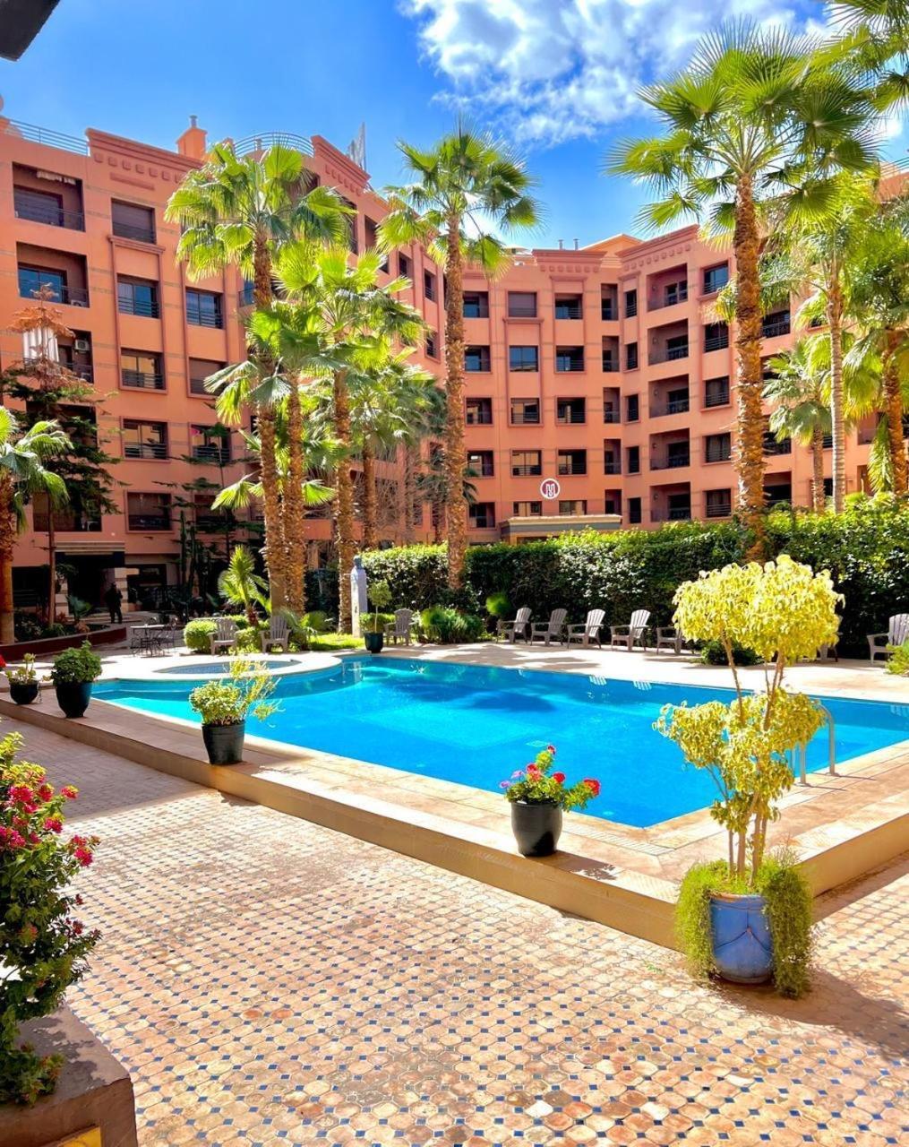 Premium Amazigh 2Br Flat - Balcony & Pool Access Apartment Marrakesh Exterior photo